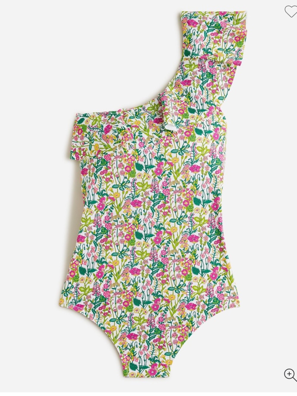 J.Crew Ruffle One‎ shoulder One piece Swimsuit Liberty Fabric Women’s Sz 2